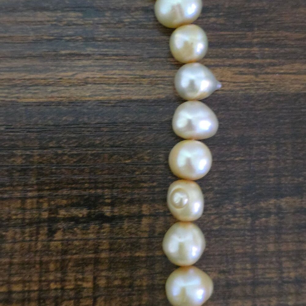 Irregular Natural Freshwater Pearl Necklace Creamy Beads Lobster Clasp - Picture 11 of 12